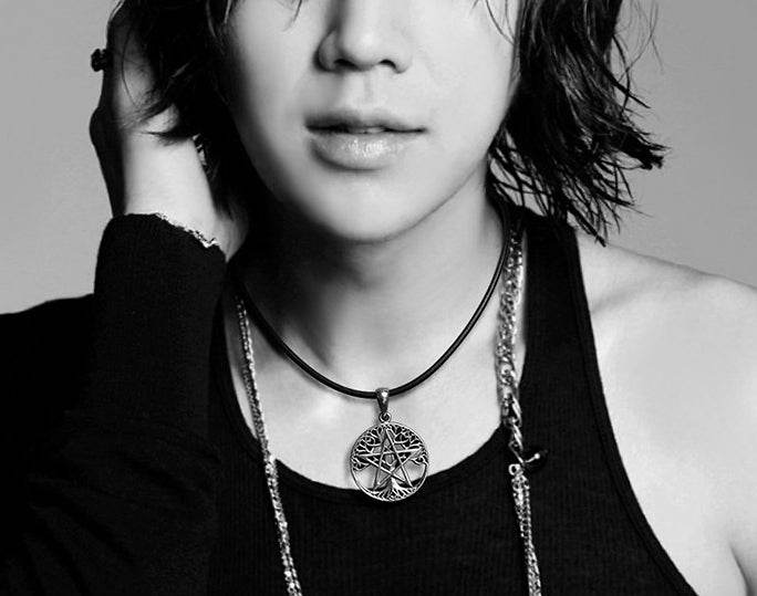 Men's fashion sterling silver pentagram pendant & necklace - MOWTE