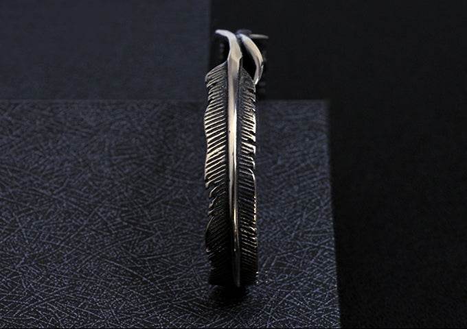 Men's fashion titanium steel angel wings bangle bracelet - MOWTE