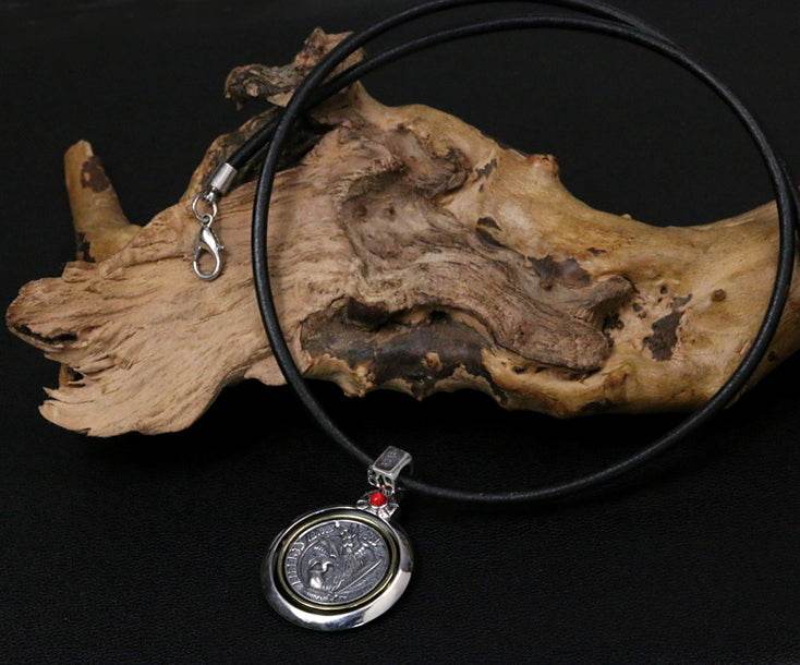 Men's fashion sterling silver pendant & necklace - MOWTE
