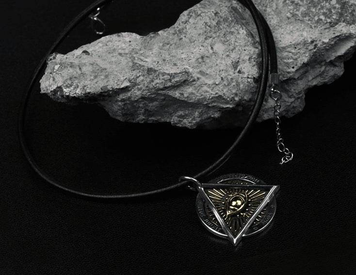 Men's fashion sterling silver All-seeing Eye pendant necklace - MOWTE