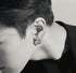 Men's fashion smiling silver earrings - MOWTE
