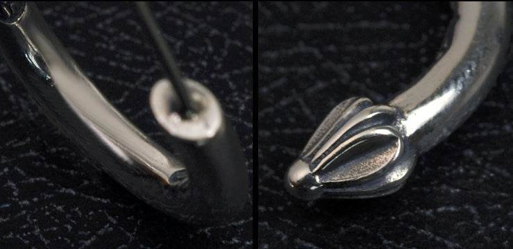 Men's fashion ring silver ear stud - MOWTE