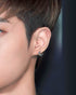 Men's fashion sun moon silver ear studs - MOWTE