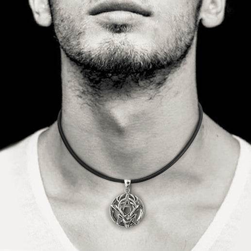 Men's fashion sterling silver pentagram deer king pendant & necklace - MOWTE