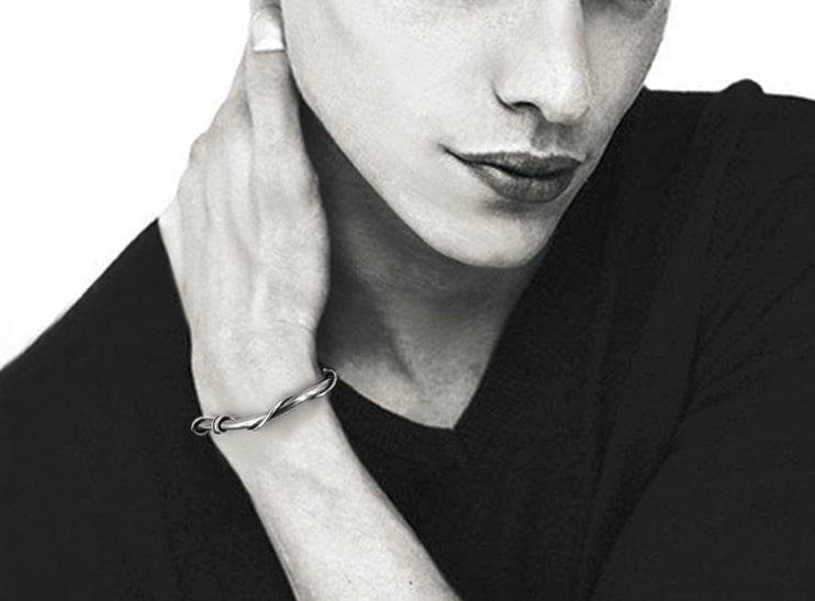 Men's fashion sterling silver winding vine bracelet - MOWTE