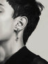 Men's fashion cross silver ear stud - MOWTE
