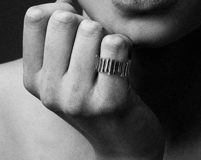 Men's fashion sterling silver ring - MOWTE