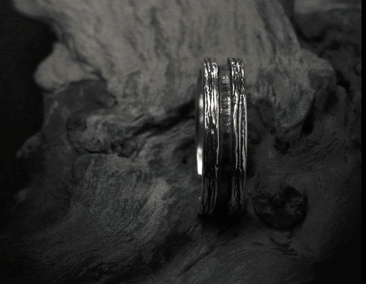 Men's vintage tree pattern sterling silver ring - MOWTE