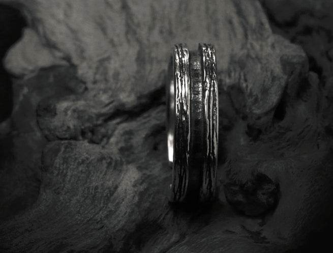 Men's vintage tree pattern sterling silver ring - MOWTE