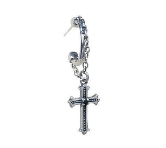 Men's fashion cross sterling silver ear studs - MOWTE