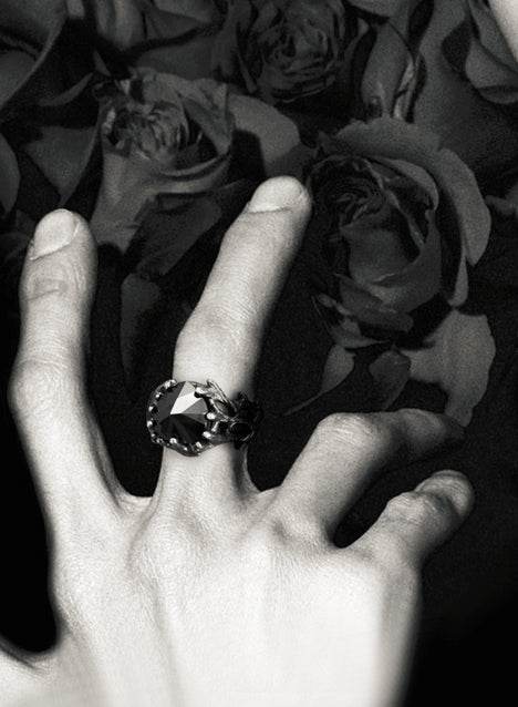 Men's vintage thorns sterling silver ring - MOWTE