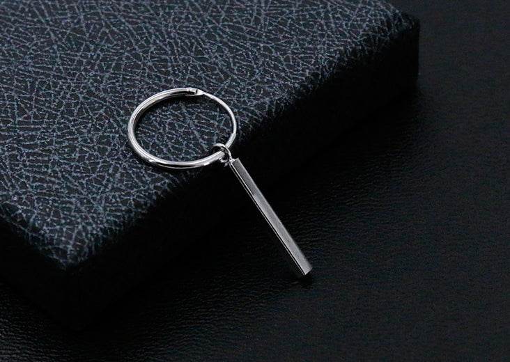 Men's silver column ear stud - MOWTE