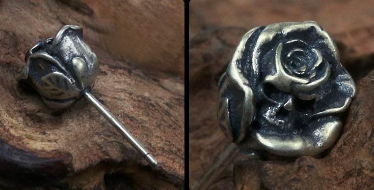 Men's fashion rose skeleton ear stud - MOWTE