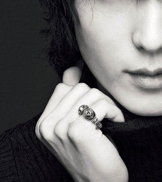 Men's fashion tail ring headset silver ring - MOWTE