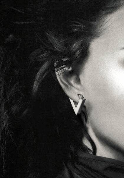 Men's fashion unique silver ear stud - MOWTE