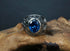 Men's fashion blue crystal silver ring - MOWTE