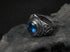 Men's fashion blue crystal silver ring - MOWTE