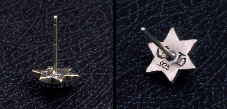 Men's fashion snowflake hexagonear ear stud - MOWTE