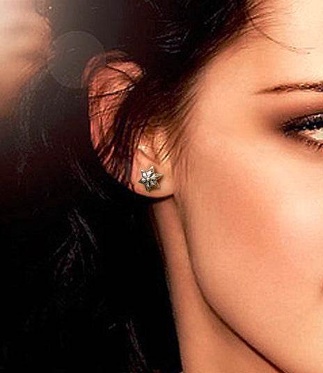 Men's fashion snowflake hexagonear ear stud - MOWTE