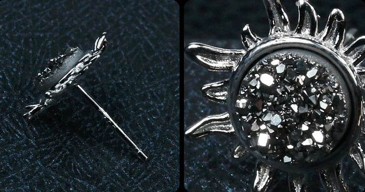 Men's fashion sun natural crystal ear stud - MOWTE