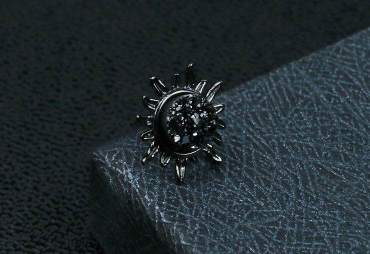 Men's fashion sun natural crystal ear stud - MOWTE