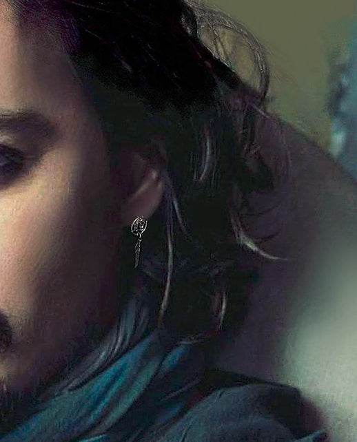 Men's fashion Indian-style braided feather ear stud - MOWTE