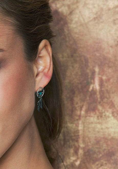 Men's fashion Indian-style braided feather ear stud - MOWTE