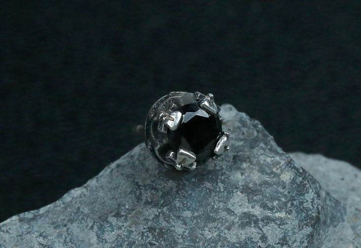 Men's fashion gems silver ear studs - MOWTE