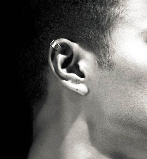 Men's fashion silver ear clip ear cuff - MOWTE