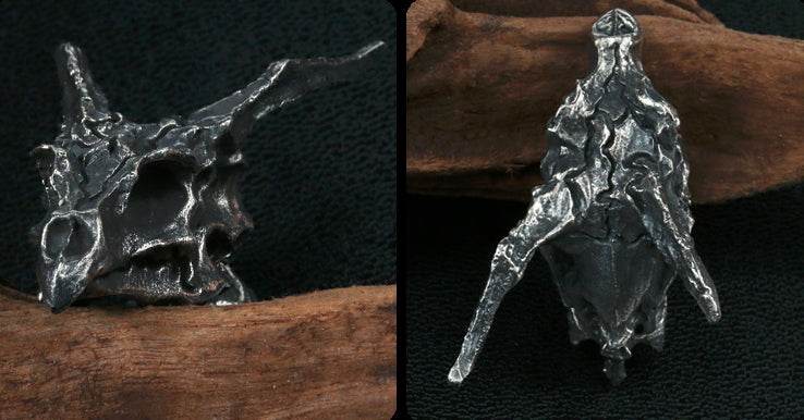 Men's fashion sterling silver dragon skeleton pendant & necklace - MOWTE