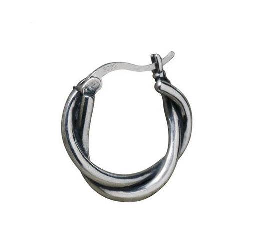 Men's fashion weave silver ear stud - MOWTE