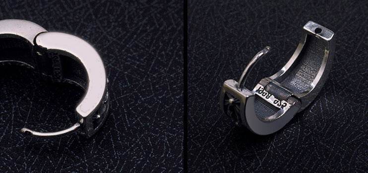 Men's fashion silver ear stud - MOWTE