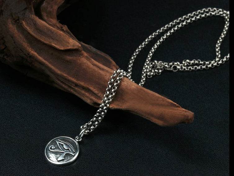 Men's fashion sterling silver omniscient eye pendant & necklace - MOWTE