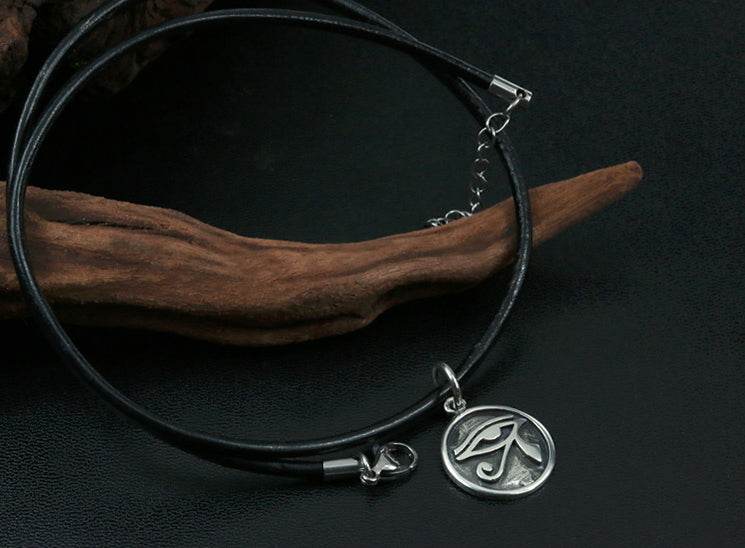 Men's fashion sterling silver omniscient eye pendant & necklace - MOWTE
