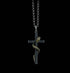 Men's vintage sterling silver snake cross pendant & necklace - MOWTE