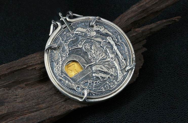 Men's fashion sterling silver holy grail pendant & necklace - MOWTE