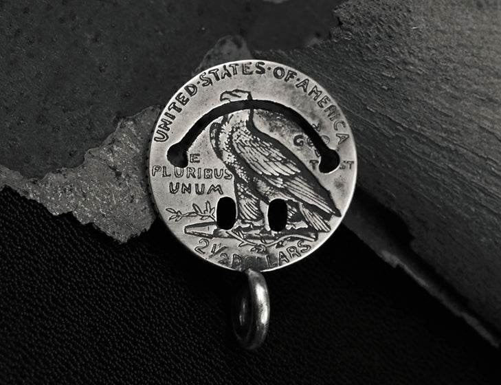 Men's fashion sterling silver smile face pendant & necklace - MOWTE