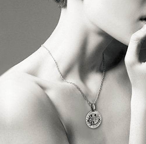 Men's fashion sterling silver smile face pendant & necklace - MOWTE