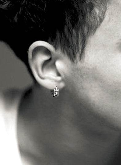 Men's fashion saint cross ear stud - MOWTE