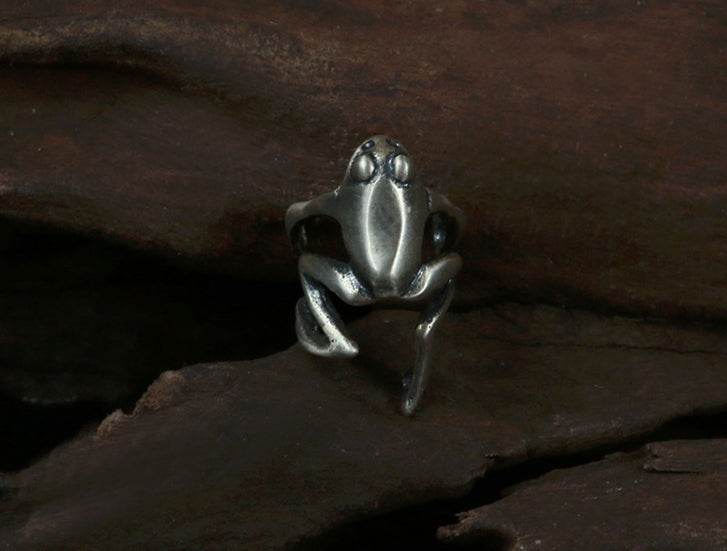 Men's fashion silver frog ear clip ear cuff - MOWTE