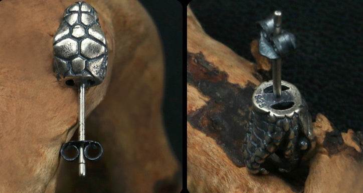 Men's fashion snakehead ear stud - MOWTE