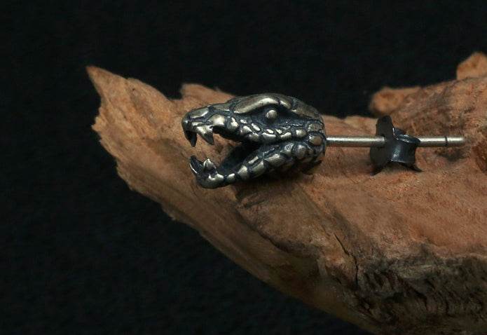 Men's fashion snakehead ear stud - MOWTE
