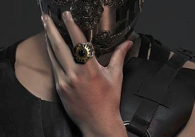 Men's fashion sun totem sterling silver ring - MOWTE