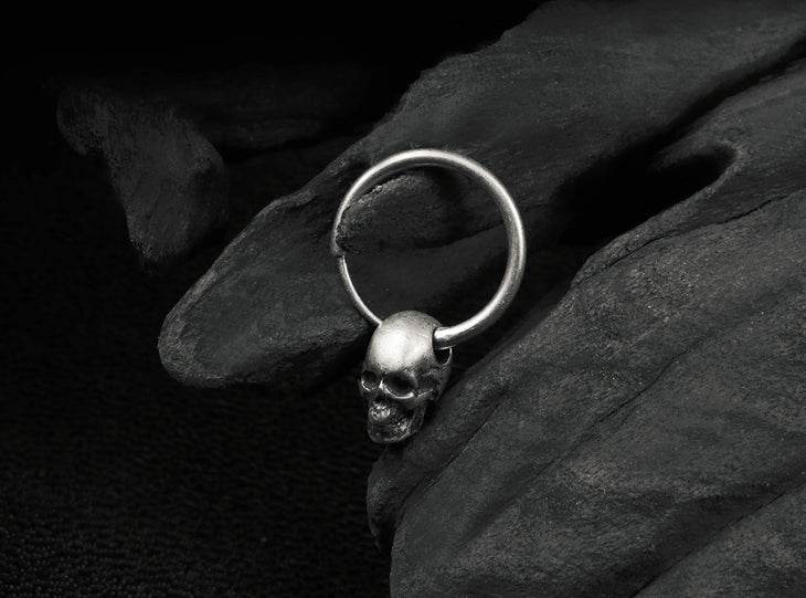 Men's fashion skull ear stud - MOWTE