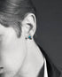 Men's fashion turquoise feather ear stud - MOWTE