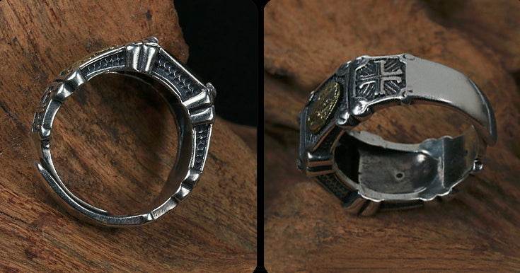 Men's fashion virgin mary sterling silver ring - MOWTE