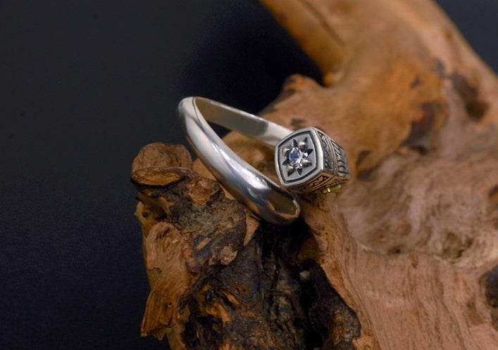 Men's vintage virgin mary sterling silver ring - MOWTE