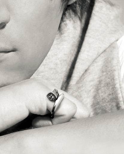 Men's vintage virgin mary sterling silver ring - MOWTE