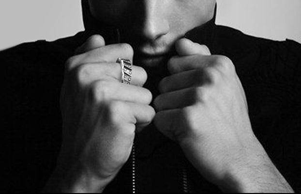 Men's fashion mecha sterling silver ring - MOWTE