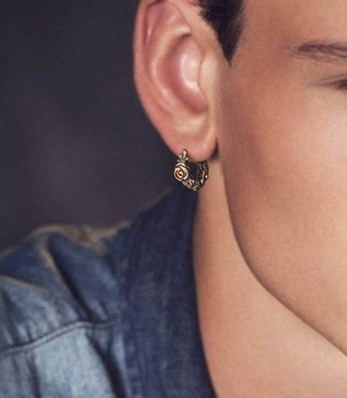 Men's fashion rose ear stud - MOWTE